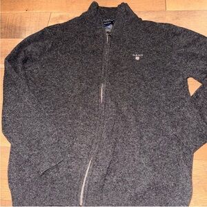 GANT Men’s Turtleneck Full Zip Up Sweater - Wool, Large